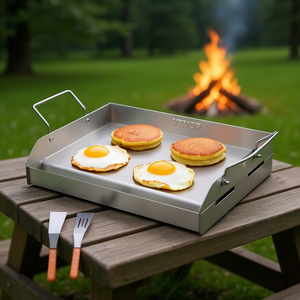 VEVOR Plancha plana de 17x13 pulgadas, parrilla universal de acero inoxidable para barbacoa, utensilios de cocina de metal duraderos para acampar - Product Image 2