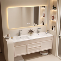 Meuble-lavabo double moderne pour salle de bain 72 Meuble-lavabo double beige pour salle de bain