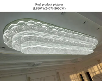 Personnalisé K9 grand lustre de mariage moderne rectangulaire LED lustre en cristal éclairage banquet lustres plafonnier