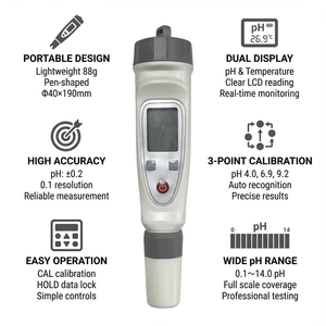 Veinasa Yüksek Hassasiyetli Dijital <span class=keywords><strong>pH</strong></span> Ölçer Kalem Test Cihazı ATC 3 Noktalı Otomatik Kalibrasyon 0-14 Ölçekli OEM/ODM Laboratuvar Bira Yapımı Şarap Üretimi için - Product Image 3