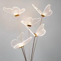 Lampadaire LED moderne en acrylique en forme de papillon, créatif, pour scène, mariage, allée, chemin, ou événementiel