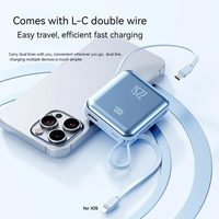 Chargeurs de banque d'alimentation portables 3C à bas prix 20000mAh câble de sortie de type C intégré PD 22.5W Power Banks Slim