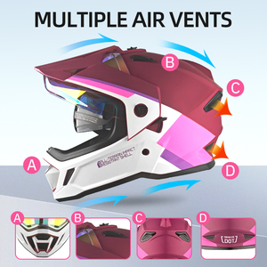 <span class=keywords><strong>Casco</strong></span> Integral Rosa para <span class=keywords><strong>Motocross</strong></span>, para <span class=keywords><strong>Mujer</strong></span>, con Doble Visera, Certificado DOT, OEM/ODM - Product Image 3