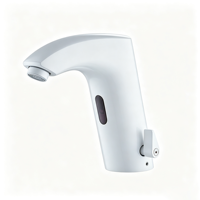 Robinet de salle de bain intelligent à capteur, sans contact, blanc, mitigeur en laiton massif, robinet automatique infrarouge pour salle de bain commerciale