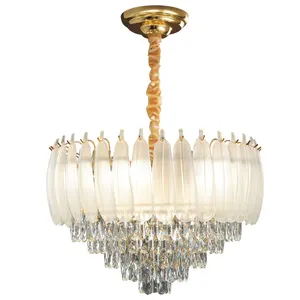 single double layer round personality light luxury garland creative hotel hall duplex villa decorative ring crystal chandelier