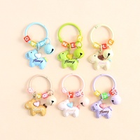 Nouveau porte-clés pendentif poney de dessin animé, breloque clochette colorée, accessoire créatif polyvalent, décoration suspendue en résine plastique, hiver