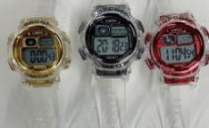 Orologio Digitale W-10 38mm Cassa Rotonda in Plastica Resistente all'Acqua Sportivo Unisex Colori Misti Cinturino 22cm con Chiusura a Fibbia - Product Image 1