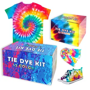 Tie Dye Paint Custom Logo 12 Bright Colors Tie Dye Kit Tie Dye Paint Set For Kids DIY Kit Painting T-shirt Skirt Trousers Fabric