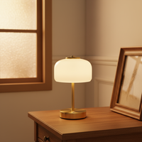 Lampe de table en fer forgé en forme de champignon, rechargeable par USB, sans fil, alimentée par batterie, LED, gradation progressive à 3 niveaux, lampe de bureau réglable, design moderne