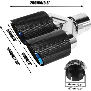 2 Piezas de <span class=keywords><strong>Tubo</strong></span> de <span class=keywords><strong>Escape</strong></span> de Fibra de Carbono Mate Modelo M con Puntas Dobles para Silenciador Trasero <span class=keywords><strong>Akrapovic</strong></span> para Sistema de <span class=keywords><strong>Escape</strong></span> de Automóvil - Product Image 5