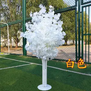 A-1539 árvore falsa de sakura roxa, flor de cerejeira artificial, árvore de cerejeira branca barata para decoração de casamento