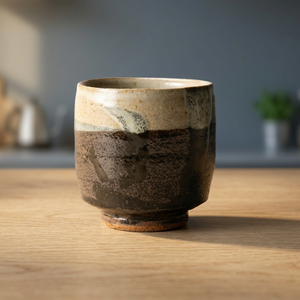 Tasse à thé en céramique style Wabi Sabi, forme cylindrique, faite à la main, d'inspiration japonaise - Product Image 1