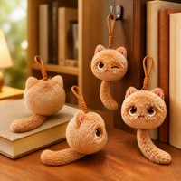 Sevimli Bebek Kedi Peluş Anahtarlık AI Sesli Sohbet Kolye Ucu 0.71 İnç TFT 20 İfade Çok Dilli Yumuşak Peluş Oyuncak Aksesuarları