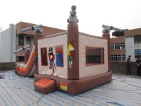 Prix d'usine – Châteaux gonflables d'occasion Pirate avec toboggan combiné JustFun JFIC-1192 – Installation facile – À vendre