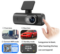 Dashcam de voiture haute définition 4K avec vision nocturne 24H moniteur de stationnement écran LCD enregistreur vidéo pour enregistreur de conduite boîte noire