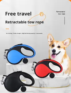 Correa retráctil resistente para perro, sin enredos, 360 grados, con Mango antideslizante, cinta de nailon fuerte - Product Image 4