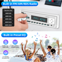 Autoradio marin JMC Single Din Piston BT5.1 12V 4x20W 28 bandes EQ USB Charge rapide Étanche Télécommande Bateau Guangdong