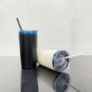 Gobelet de voiture personnalisé avec logo, 20 oz, blanc, noir, bleu, avec couvercles coulissants, pour boissons froides, gravure au laser - Product Image 3