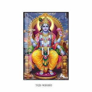 Arte de Pared en Lienzo, Marcos con Fotos de Dioses Hindúes para Pooja, Arte de Pared Indio para Sala de Estar, Oficina en Casa, Sala de Pooja, Templo Pequeño - Product Image 1