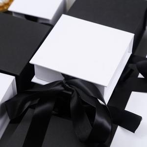 Flip up Modern Rectangle Jewelry Flat <b>Box</b> Magnetic Rigid <b>Paper</b> <b>Storage</b> <b>Box</b> with Ribbon - Product Image 5