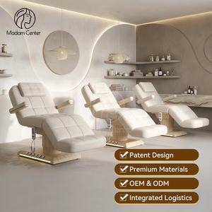 Lettino da Massaggio Estetico Madamcenter Lettino Viso Elettrico Reclinabile Poltrona da Salone Lettino Bellezza per Extension Ciglia con Pedaliera - Product Image 1