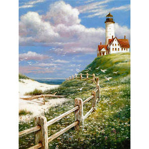 <strong>Lighthouse</strong> Landscape Art DIY Diamond <strong>Painting</strong> 5D Full Drill Living Room Decor Diamond <strong>Painting</strong> Set Cross Stitch Kit - Product Image 1