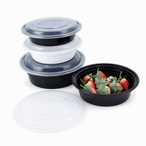 Bol rond jetable en PP, compatible micro-ondes, 350 ml, 450 ml, 700 ml, 900 ml, récipient alimentaire en plastique avec couvercle pour plats chauds à emporter - Product Image 2