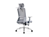 Silla de Oficina Ergonómica con Soporte Lumbar, Reposacabezas de Malla Transpirable, Silla de Escritorio para Computadora, para Reuniones de Personal y Capacitación