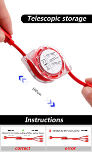 Biểu Tượng Tùy Chỉnh Có Thể Thu Vào 3 Trong 1 Sạc Điện Mở Rộng Cáp Đa Chức Năng Nhanh Chóng Sạc Điện Thoại Di Động <span class=keywords><strong>USB</strong></span> Sạc Cho Quà Tặng - Product Image 5