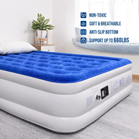 Matelas pneumatique gonflable LGM personnalisé en tissu floqué PVC, lit d'air gonflable pour le camping avec pompe intégrée