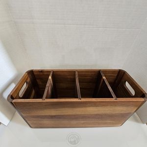 Porte-ustensiles <span class=keywords><strong>de</strong></span> <span class=keywords><strong>cuisine</strong></span> en bois, organisateur en bois d'acacia, conteneur <span class=keywords><strong>de</strong></span> rangement pour comptoir pour ustensiles <span class=keywords><strong>de</strong></span> <span class=keywords><strong>cuisine</strong></span> et couverts - Product Image 1