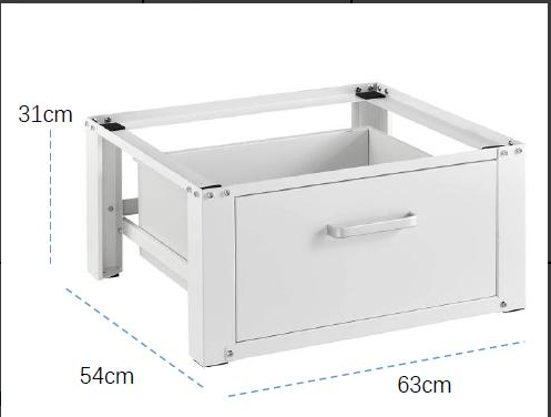 Single Tier Metal Washing Machine Dryer Base Pedestal with Storage Drawer