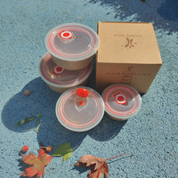 Juego de 4 Tazones de Fibra Vegetal Natural de Cáscara de Arroz, Aptos para Alimentos, Libres de BPA, para el Hogar, OEM, ODM