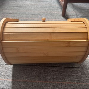 Boîte à pain en bambou en forme de larme avec tiroir, organisateur de rangement de cuisine, design réglable - Product Image 2