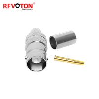Connecteur BNC femelle à sertir en laiton pour câbles RG58, LMR195, LMR200, RG223, RG142, RG400, LMR240, RG59, H155, LMR300, 5D-FB, RG6 – Connecteurs RF