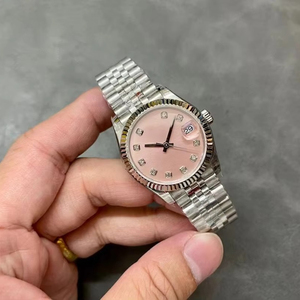 Reloj Automático de Alta Calidad con Diseño de Diseñador de Moda, Esfera Rosa de 38 mm, Correa de Acero Inoxidable, Elegante Reloj de Vestir para Mujer con Calendario - Product Image 3