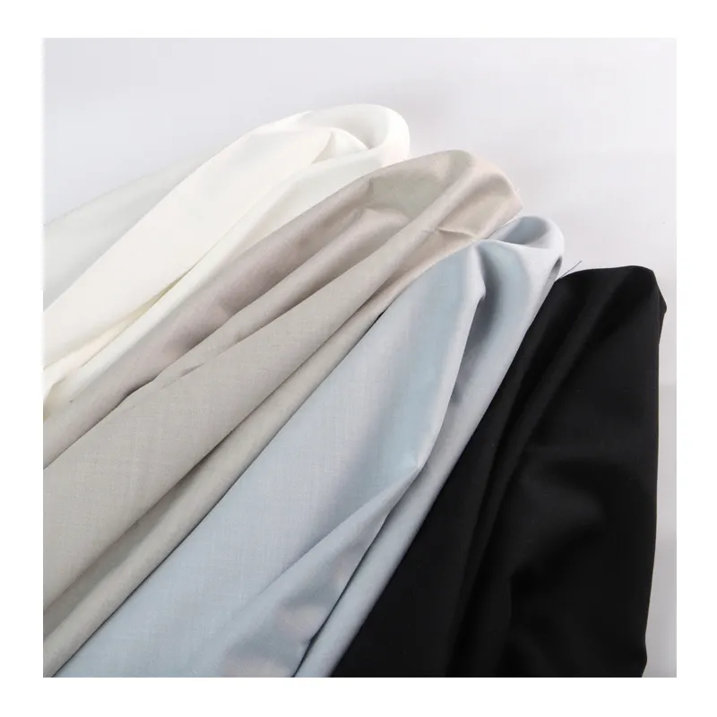 Free Sample 85%polyester 15%viscose Tr Suiting Fabric Customized Woven Plain Dyed Suiting Stock