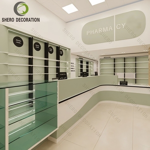 Diseño Interior de Farmacia Minorista, Muebles Modernos de Exhibición, Mostrador de Acero Inoxidable y Madera Contrachapada para Farmacia - Product Image 4