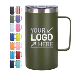 Custom logo 24oz Vacuum 304 Stainless Steel Insulated Camping Tumbler <b>Cup</b> <b>Large</b> Capacity Portable Travel Coffee Mug with Handle - Product Image 1