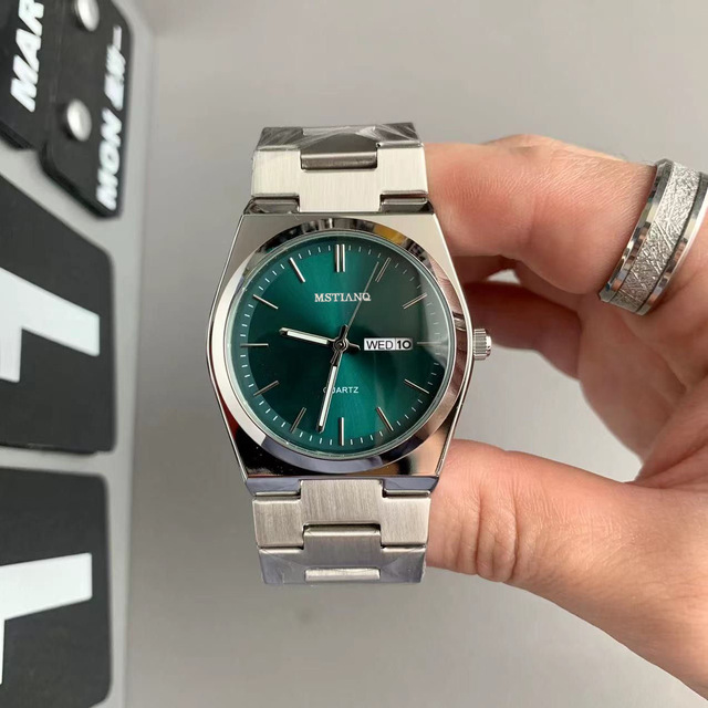 New Casual  Men's Watches Stainless Steel Band Business Quartz Wristwatch With Luminous Pointers