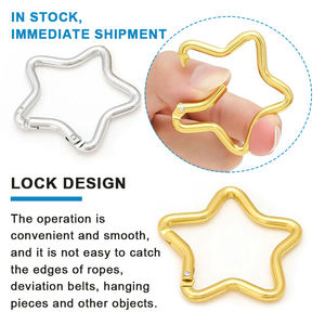 Venta directa de fábrica en stock Mosquetón de estrella de cinco puntas Hebilla de mochila para bolsos Broche de juguetes Mosquetón en forma de estrella al por mayor - Product Image 4