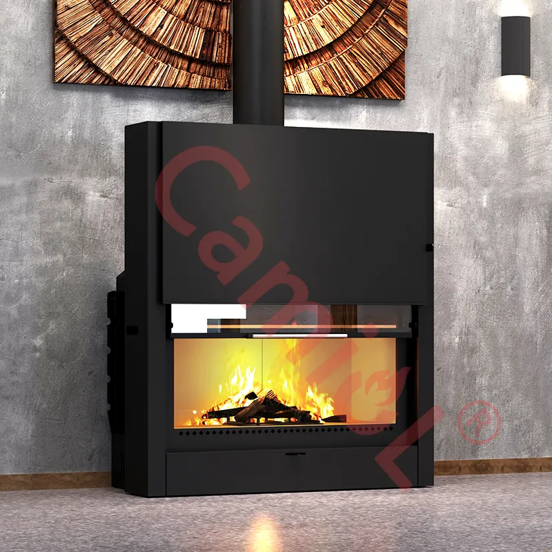 Thiết kế hiện đại Nhà gỗ đốt gang lò sưởi trong nhà bếp gỗ lò sưởi di động lò sưởi gang đốt than bếp