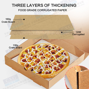 Design personalizzato scatola di pizza 6 7 8 9 10 11 12 13 14 15 16 17 18 <span class=keywords><strong>19</strong></span> pollici scatola di imballaggio della pizza ondulata per il ristorante - Product Image 3