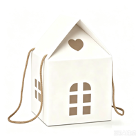 Boîte cadeau créative en papier personnalisée pour bonbons, biscuits et chocolats de Noël, avec couvercle en forme de toit