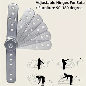 Charnière de meuble, longueur 242 mm, épaisseur 4 mm, réglage multi-angles pour appui-tête et accoudoir de canapé - Product Image 4