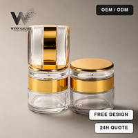 Pot en verre transparent avec couvercle doré 6oz 8oz 10oz, électroplaqué, pour bougies de luxe, gommages corporels, sels de bain, fournisseur de cadeaux pour hôtels et boutiques