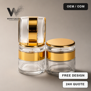 Clear Glass Jar with Gold Lid 6oz 8oz 10oz Electroplated Luxury Candle Body Scrub <b>Bath</b> Salt Hotel Boutique Gift Supplier - Product Image 1