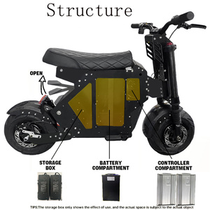 High Power Scooter 52V 60V <b>72V</b> Dual Motor 13Inch 14Inch Road/Off Road 30-50AH Removable <b>Battery</b> NFC Start Moped Scooter - Product Image 3