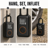 Compresseur d'air portable sans fil 70W pour pneus de voiture, moto, vélo et ballons, pompe à air numérique 2000mAh