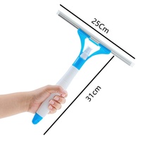 Nouvel outil de nettoyage de vitres 2-en-1 avec pulvérisateur d'eau intégré et raclette en plastique